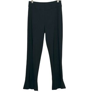 JOSEPH RIBKOFF Stretchy Black Pull-On Cropped Pants Bell Hem‎ Size 6